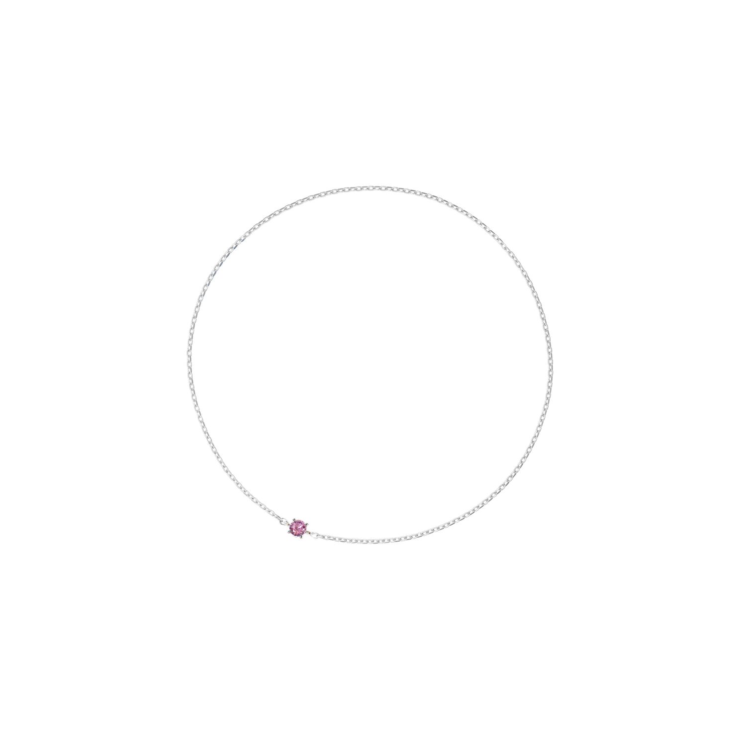 Вечный браслет ВЛВ Навсегда – Белое золото, Розовый сапфир