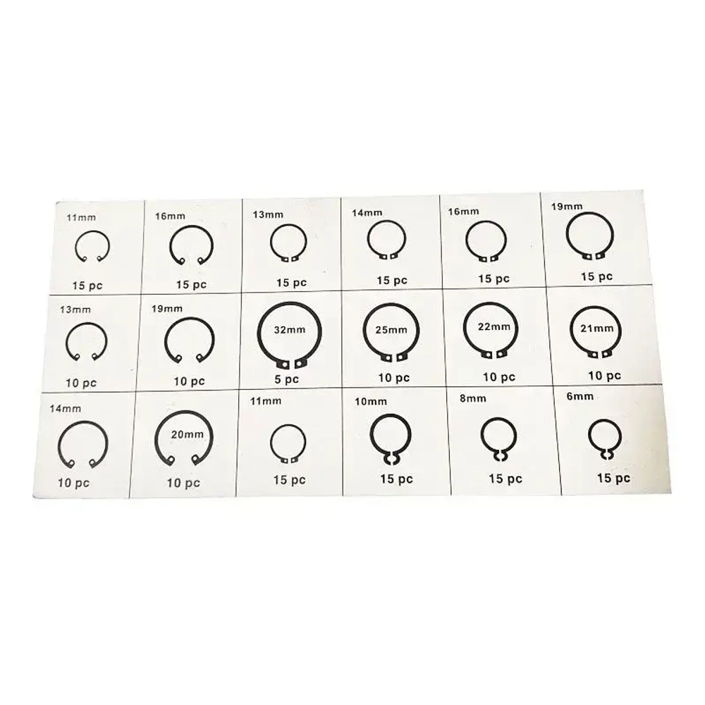 Стопорное кольцо набор, 18 видов, 225 штук