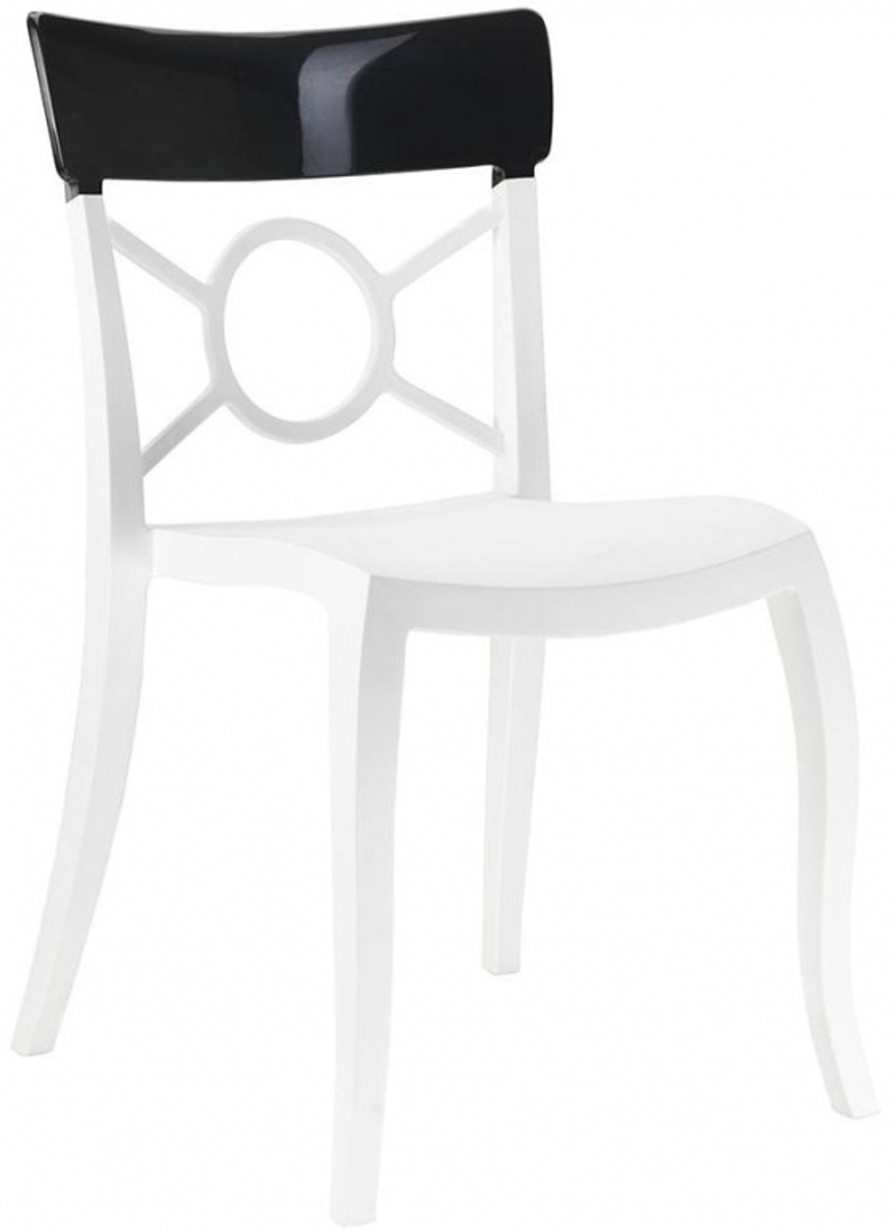 Стул пластиковый Papatya Opera-S, белый, черный