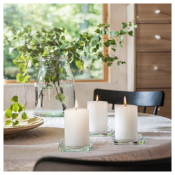 IKEA ADLAD  (ИКЕА АДЛАД)  -  Ароматическая свеча Block, скандинавский лес/белый, 30 часов.