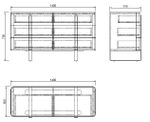 Комод Garda Decor светлый с металл. каркасом 140*50*85 см