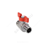 Кран шаровой латунь хром R253D Ду 20 Ру42 НР бабочка красная Giacomini R253X004