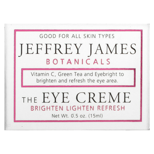Jeffrey James Botanicals, крем для области вокруг глаз, осветляющий и освежающий, 15 мл (0,5 унции)