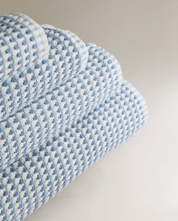 Zara Home - Хлопковое банное полотенце с текстурой, синий, 50х90 см