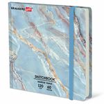 Скетчбук для маркеров 120 г/м2, 195х195 мм, 60 л., твердая обложка, резинка, BRAUBERG ART, МИКС, 115106