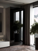 Шкаф Распашной Серый/Черный 101х220х52,5 SOHO с полками