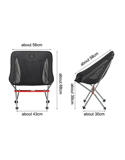 Кресло туристическое Naturehike YL05 складное, черное, до 150 кг