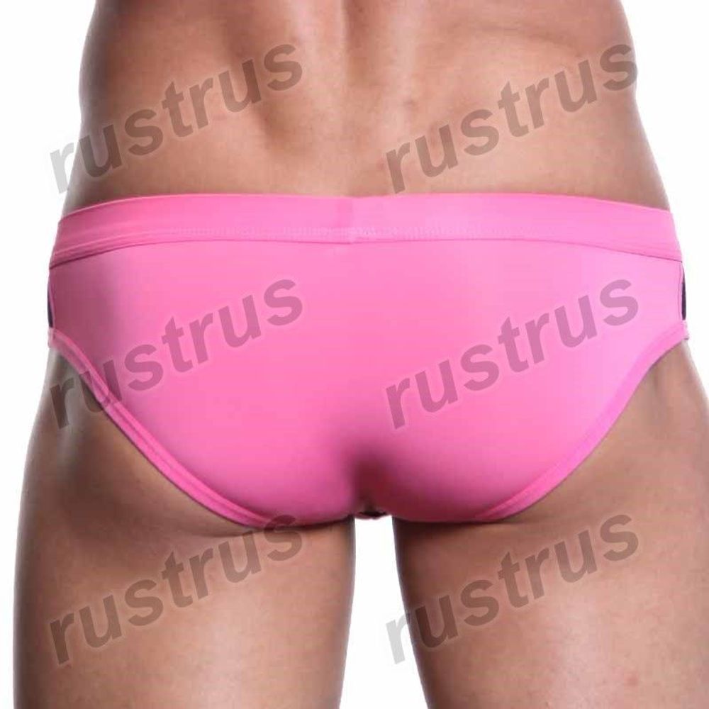 Мужские трусы брифы розовые с черными вставками WANGJIANG WG00035