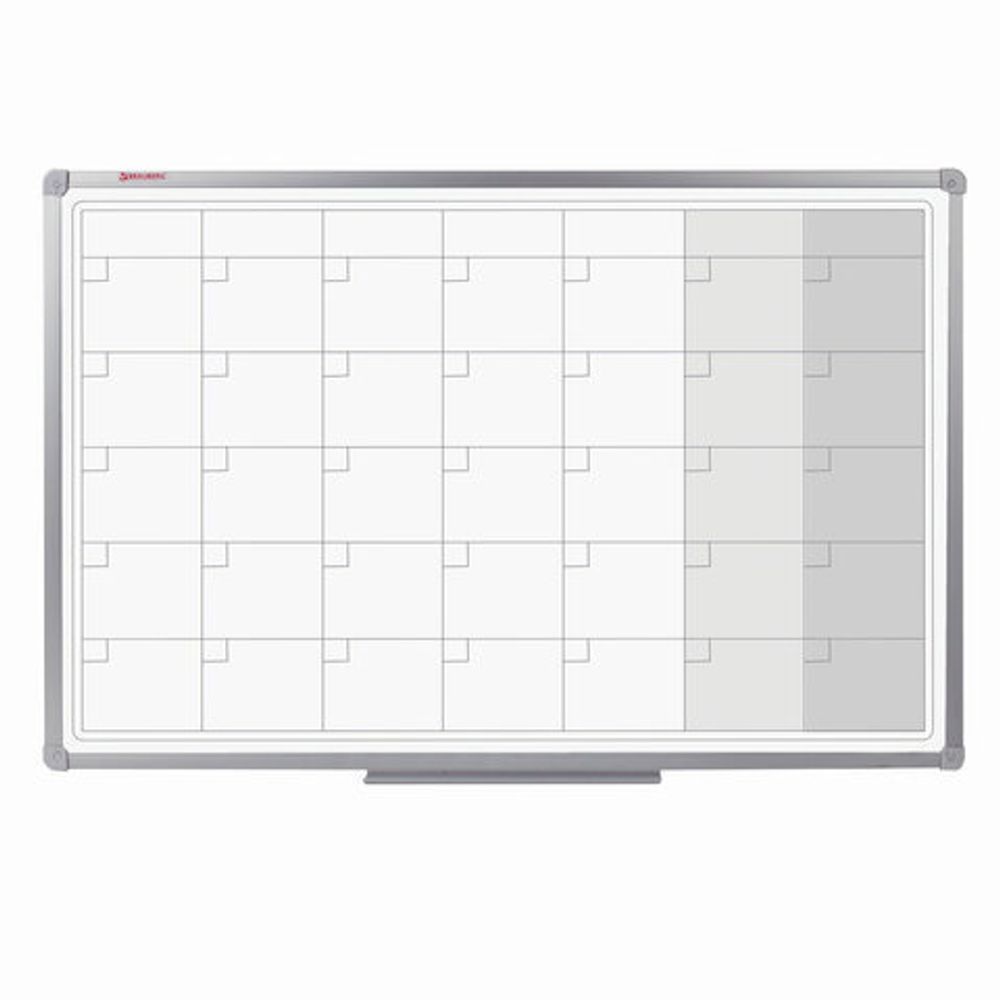 Доска-планинг НА МЕСЯЦ магнитно-маркерная 60х90 см, алюминиевая рамка, ГАРАНТИЯ 10 ЛЕТ, РОССИЯ, BRAUBERG, 236863