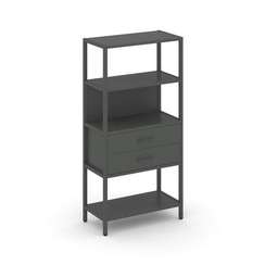 Shelf System Односекционный стеллаж четырехярусный с ящиками SN.STM-412 Антрацит/Металл Антрацит 810