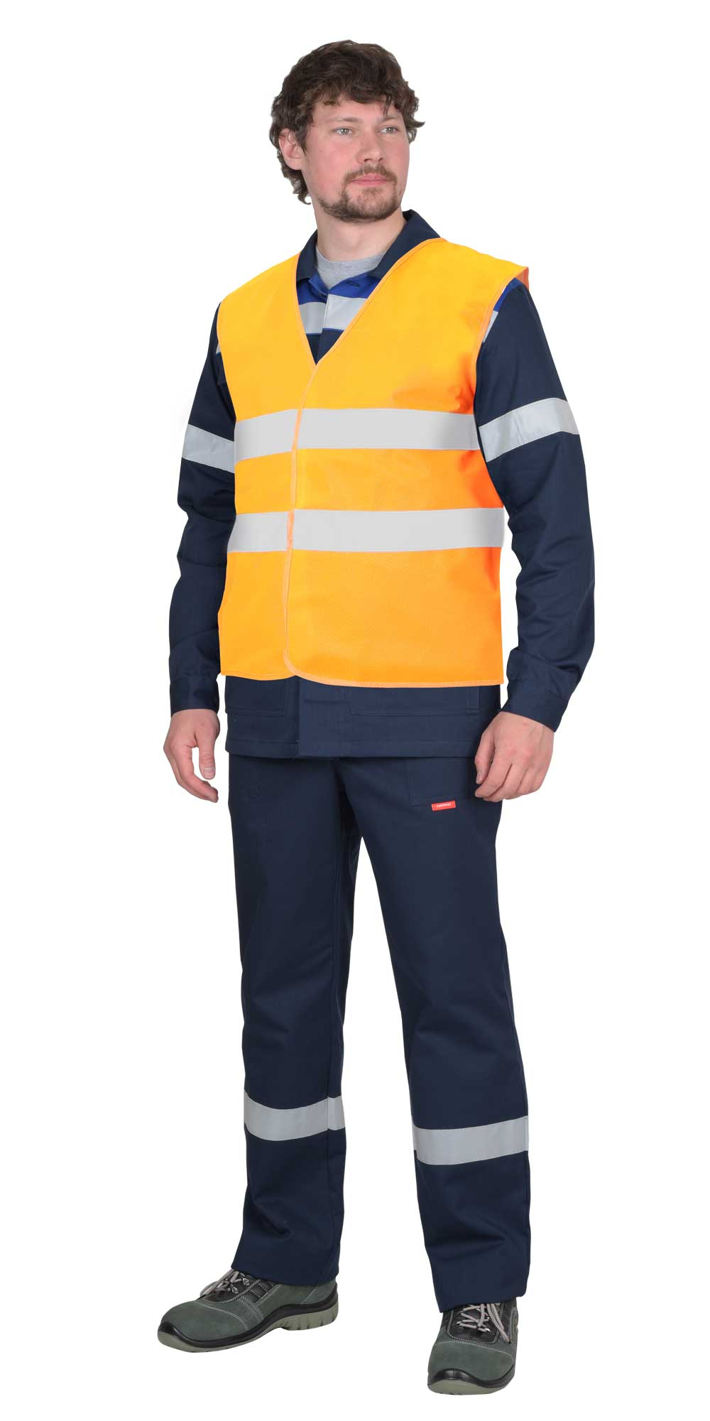 Жилет сигнальный класс 1, 2 СОП (трик.100 гр/м2) оранжевый