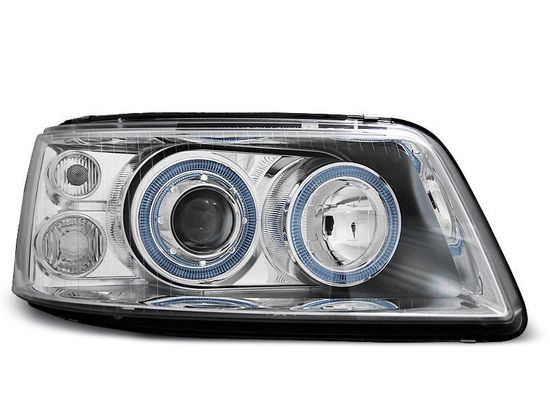 Передние фары VW T5 angel eyes chrome