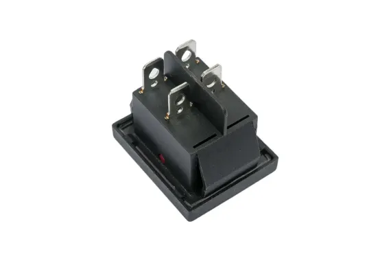 Переключатель TDM YL-208-01 10А 2 пол &quot;I-O&quot; 2з крышка черный 30606