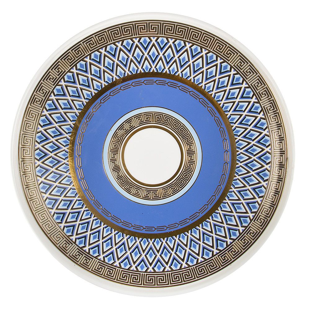 Тортовница на ножке "Golden Blue" d=31см. h=10см (фарфор) (подарочная упаковка)