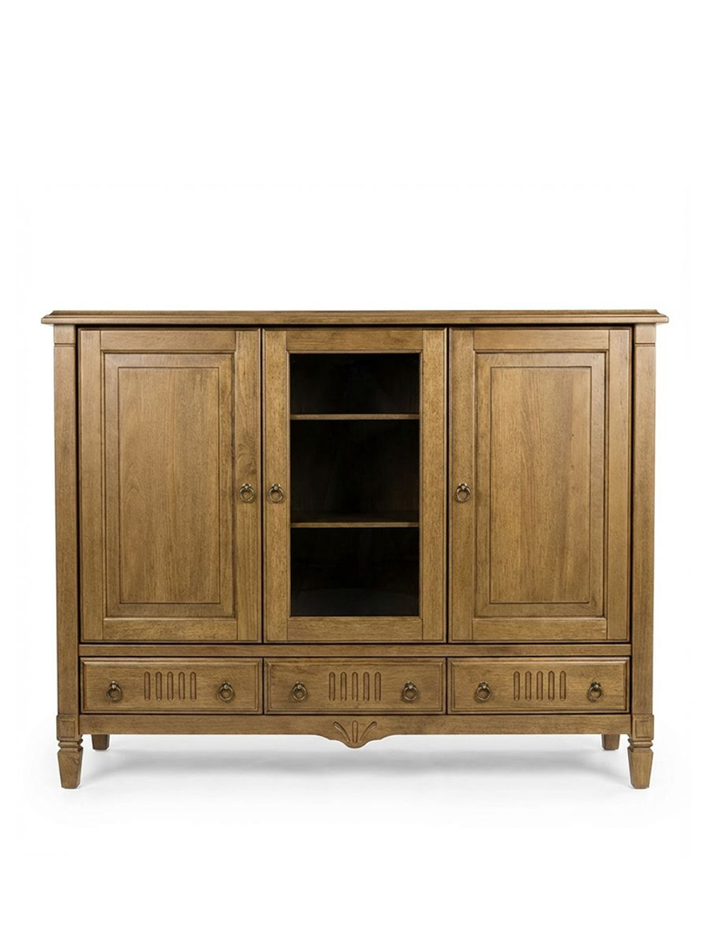 Тумба 180х50х145, Джоли, 3 двери 3 ящика для одежды, для спальни, гостиной, детской, прихожей, массив березы, макиато, MAKOSA