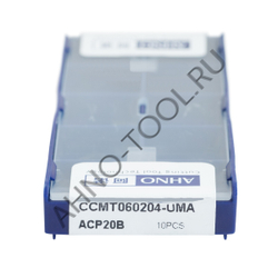 Пластина твердосплавная ISO CCMT060204-UMA ACP20B AHNO по стали, получистовая