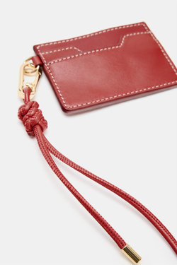 ZARA КОЖАНЫЙ КОШЕЛЕК-КАРТХОЛДЕР, КРАСНЫЙ