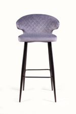 Стул барный Richard ромб, бархат серый 27