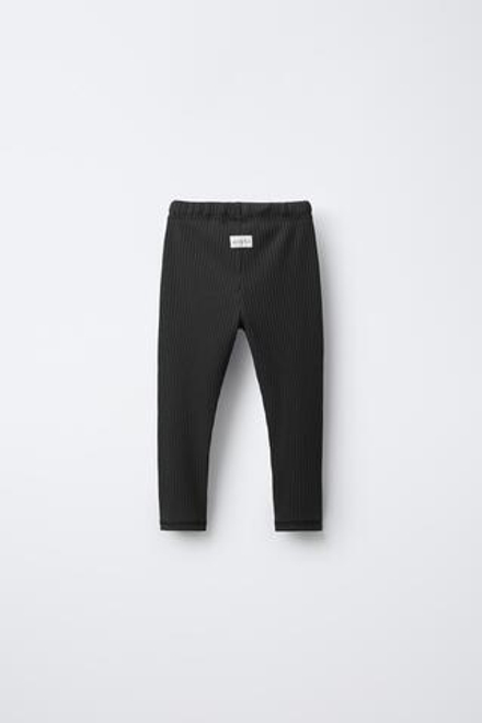 ZARA ЛЕГИНСЫ В РУБЧИК, ЧЕРНЫЙ