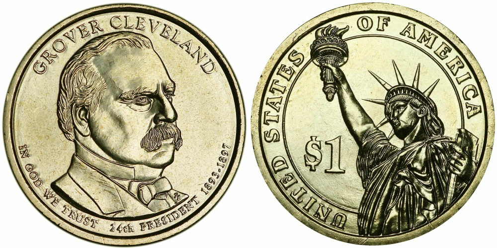 США 1 доллар 2012 Президент 24 - Гровер Кливленд (1893–1897)