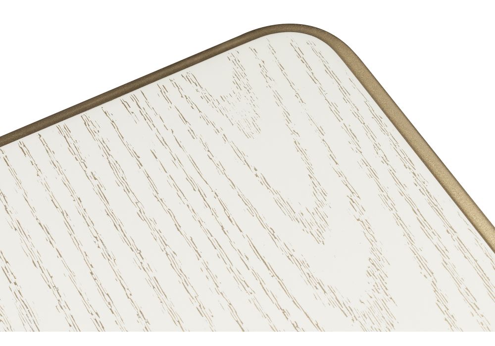 Деревянный стол Леджер 130(170)х75х77 слоновая кость / патина золото