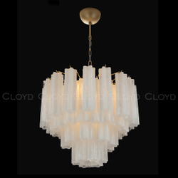 Люстра Cloyd ANNO-B C7 / Ø58 см - латунь светл. - стекло белые облака (арт.11648)