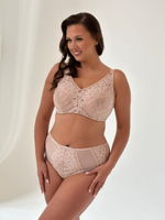 Бюстгальтер-топ +size из гипюра с люрексом (Размер: 75K) (Цвет: телесный)