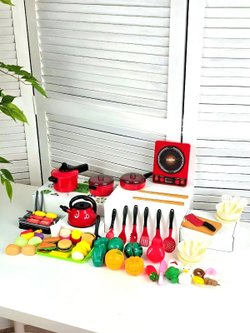 Игровой набор посуды и продуктов на липучке 82 элемента (201914939)