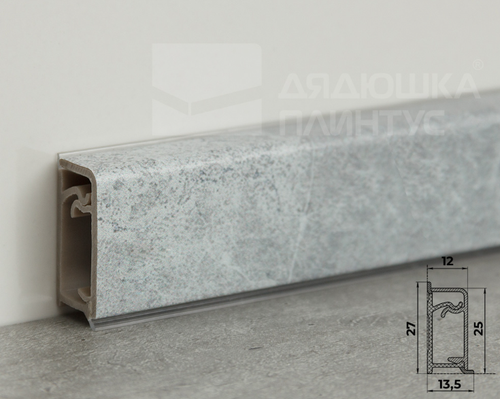 Плинтус для столешниц прямоугольный ПВХ ВП 25х12мм 3м 3034 Мрамор марквина синий