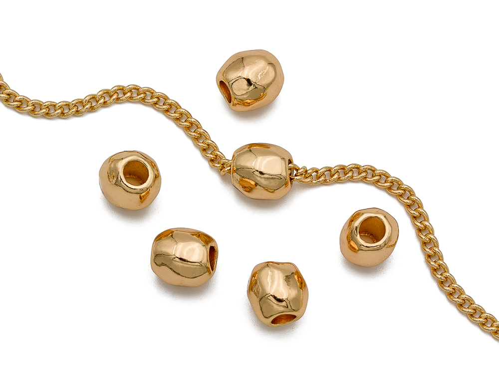 Бусина "Мятые грани" 9мм (1 штука)