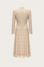 Жакет и юбка из песочного кордового кружева