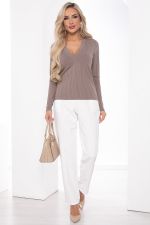 Джемпер с V-образным вырезом (шоколад) Б8274 LT Collection