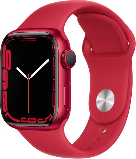 Apple Watch Series 7, 41 мм, корпус из алюминия красного цвета, спортивный ремешок (PRODUCT)RED
