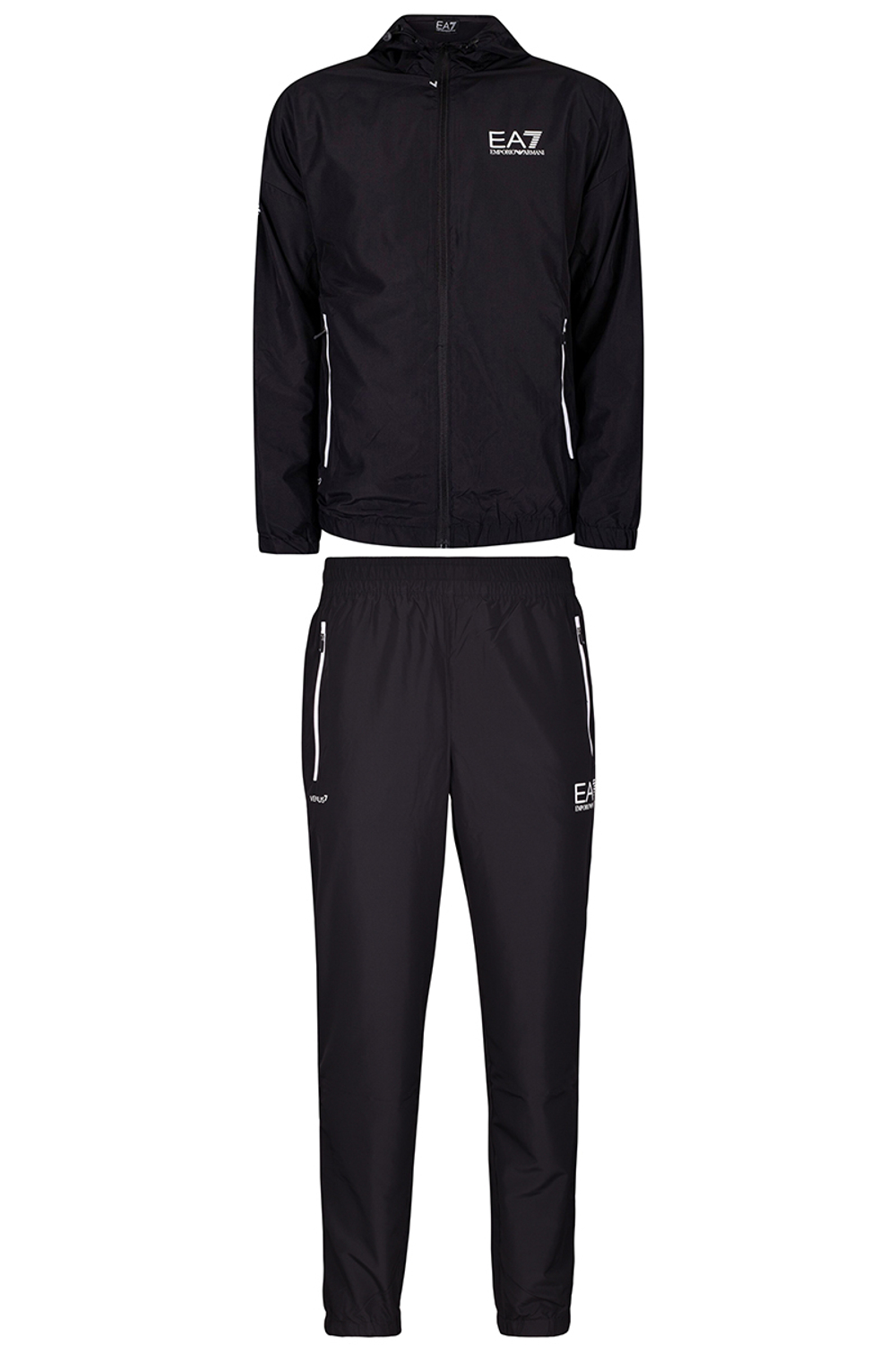 Мужской теннисный костюм EA7 Man Woven Tracksuit - черный