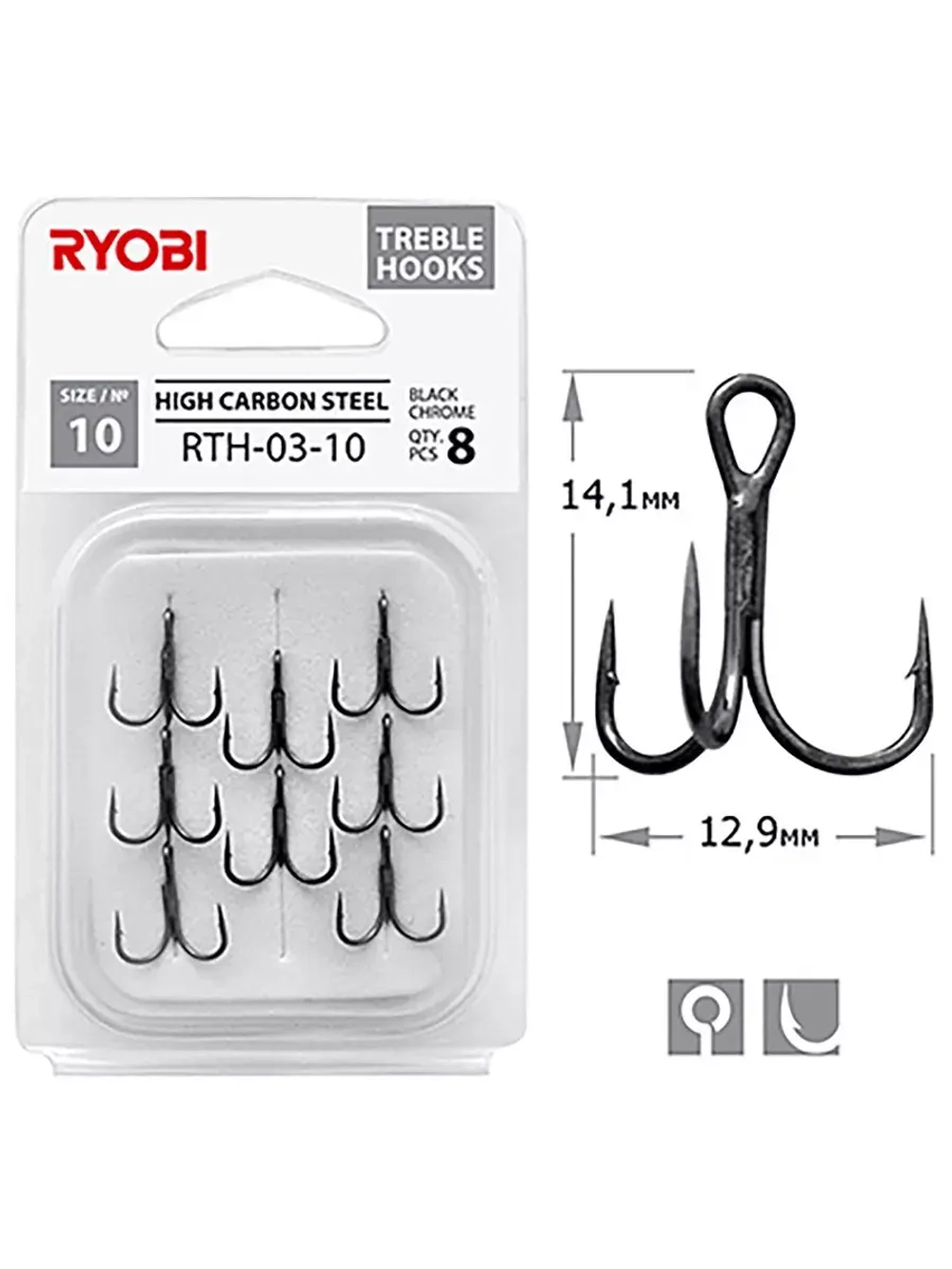 Крючок тройник рыболовный RYOBI RTH-03