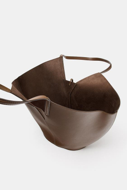 ZARA БОЛЬШАЯ СУМКА-ШОПЕР CAPAZO, КОРИЧНЕВЫЙ