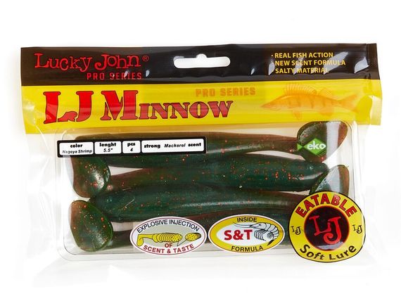 Виброхвосты съедобные LJ Pro Series MINNOW 5.5in (13,9 см), цв. 085, 4 шт.