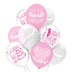 Шар латексный 30см Свадьба Нежность (Белый, Розовый)