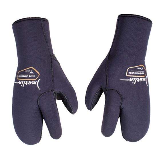 Перчатки трехпалые Marlin Nord Ultraglide 7 мм Черные