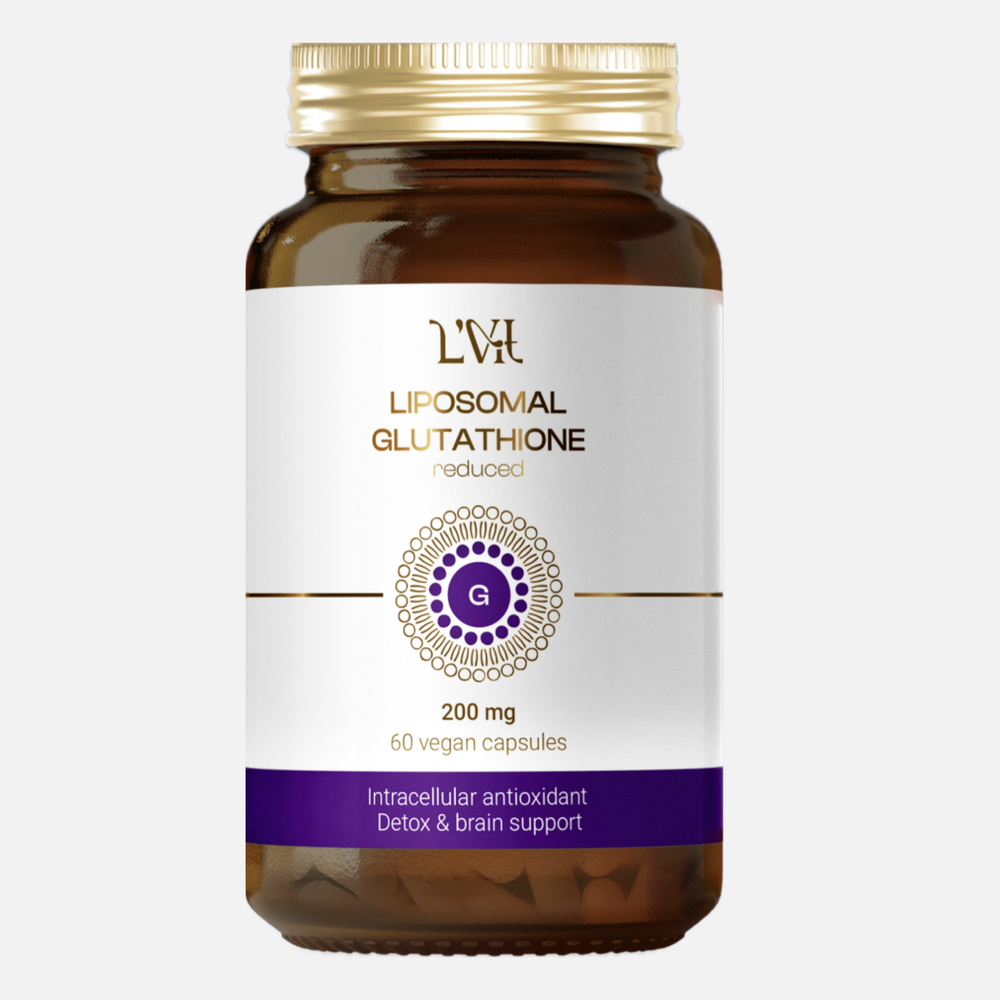 L'Vit Liposomal Vitamins Glutathione Reduced, банка 60 капсул Липосомальный Глутатион