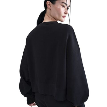 Женская Кофта теннисная Nike Court Heritage Phoenix Fleece Over Oversized Crew Neck - black/anthracite