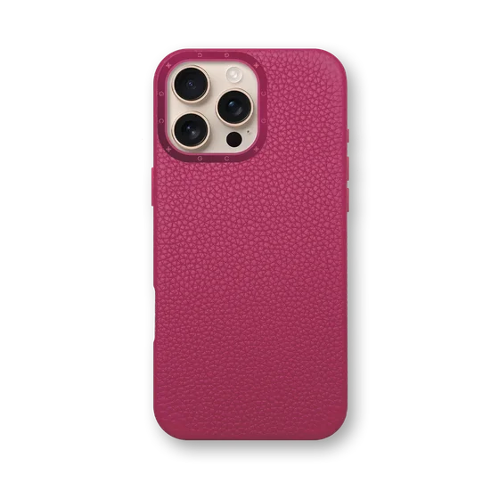 Чехол для iPhone 16 - Зернистая кожа - розовый