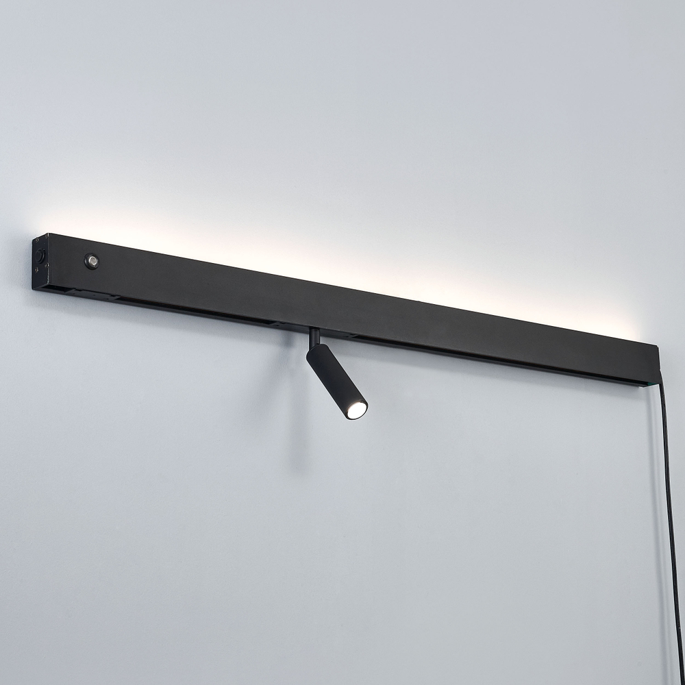 810647 Светильник настенный FIUME SPOT 230V LED 5W(Back light) 130LM 100G+7W(Spot light) 460LM 24G ЧЕРНЫЙ 4000K