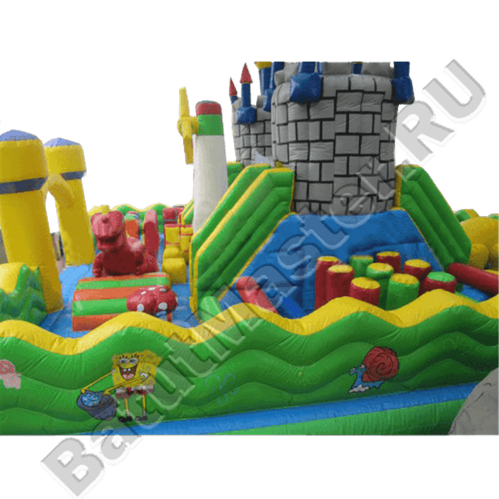 Большой надувной батут "Средневековье" 20*20*5 м