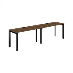 PR.224.DM.P59.BL / Рабочая станция s-b-s 2800х600х750 / профиль: 59х59 черный; столешница: дуб модена