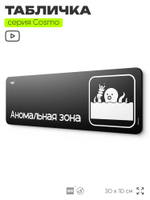 Табличка Аномальная зона, шуточная прикольная табличка на дверь и стену черная, декор для офиса и дома, украшения интерьера, серия COSMO DECOR, 30х10 см, Айдентика Технолоджи