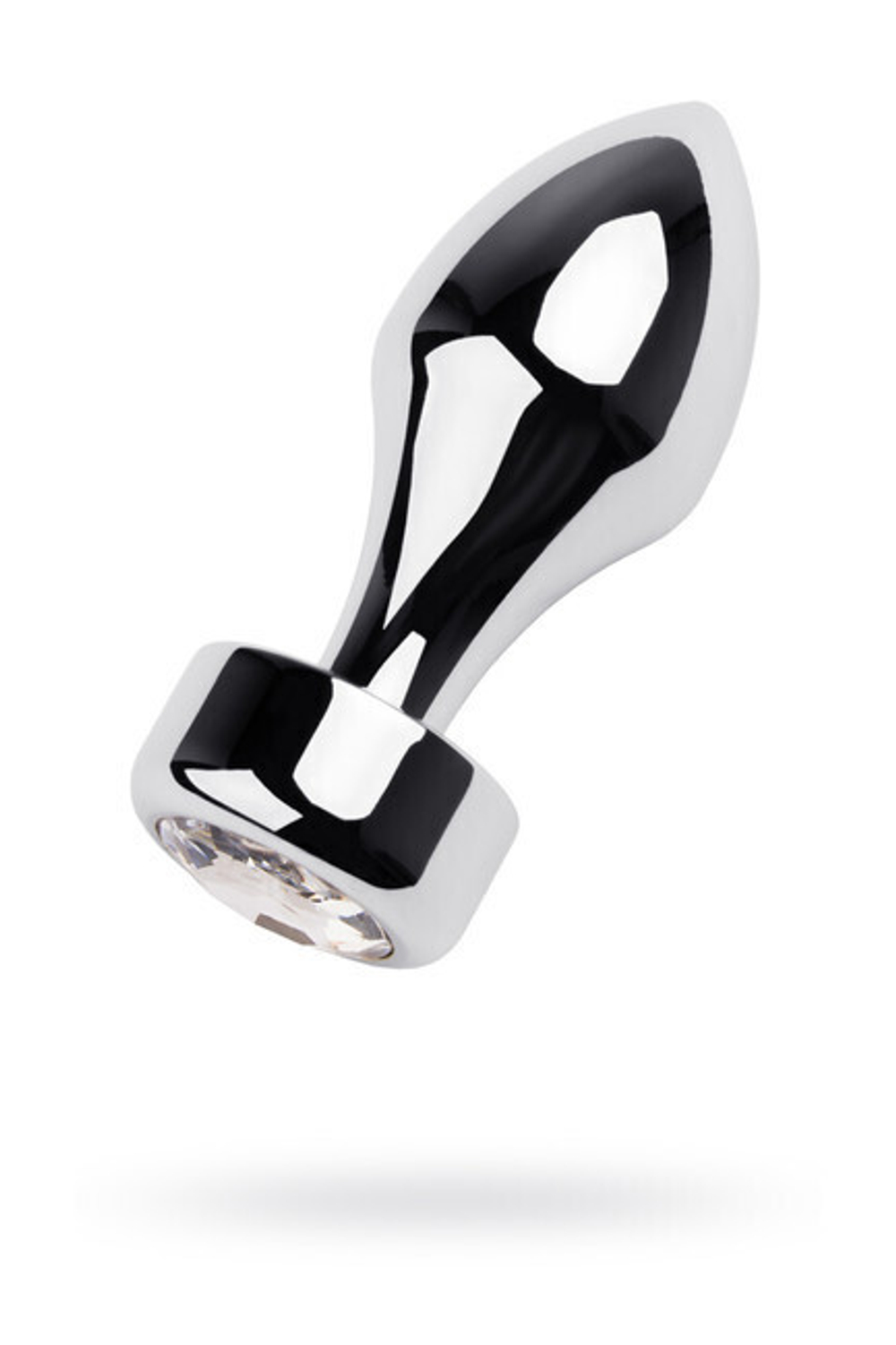 Анальная серебристая втулка со стразом цвета алмаз (Цвет: Серебристый)