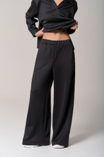 Брюки трикотажные wide leg черные