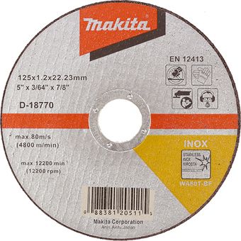 Абразивный отрезной диск для стали/нержавеющей стали плоский WA60T, 125x1,2x22