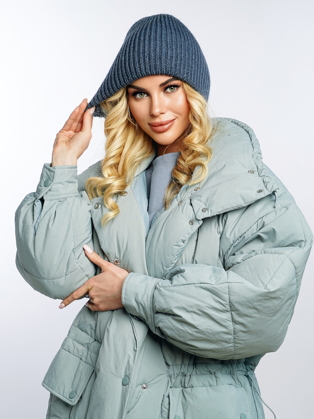 Шапка вязаная "Fishka" Джинса